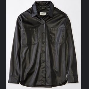 AE Oversized Vegan Leather Shacket